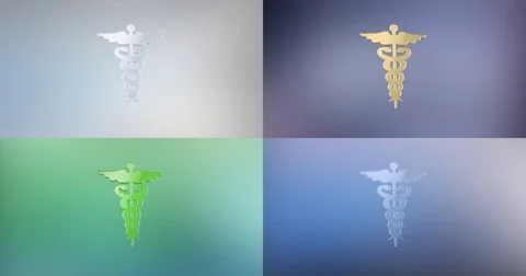 Caduceus 3d Icon Stock Footage 76355018