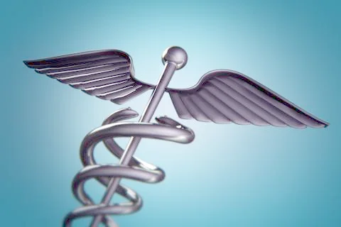 Caduceus 3D rendering Stock Illustration