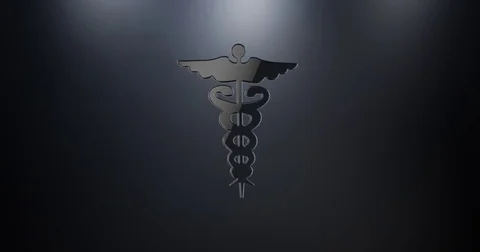 Caduceus Black 3d Icon Stock Footage 74073610