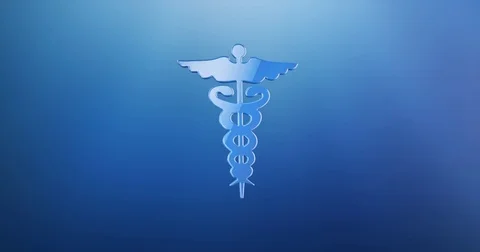 Caduceus Blue 3d Icon 스톡 동영상 74073627