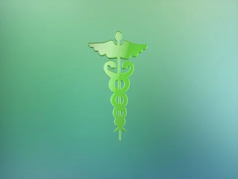 Caduceus Color 3d Icon Stock Footage 76354528