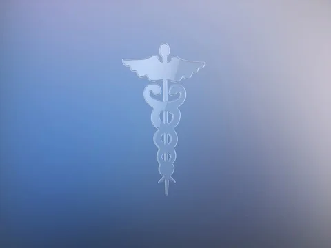 Caduceus Glass 3d Icon Stock Footage 76354624