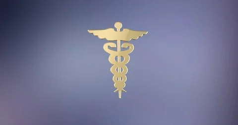 Caduceus Gold 3d Icon Stock Footage 76354769