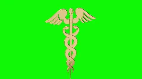 Caduceus on green screen Video stock 1012940
