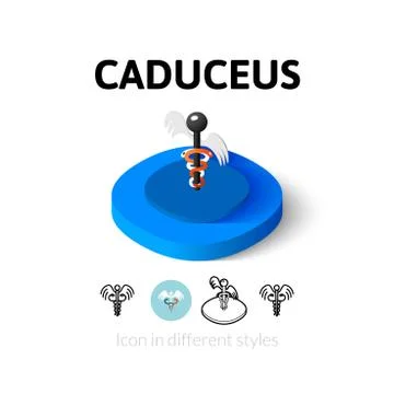 Caduceus icon in different style Stock Illustration