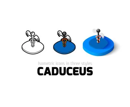Caduceus icon in different style 스톡 일러스트