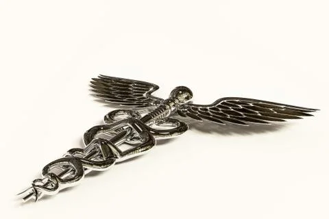 Caduceus isolated on white background Stock Illustration