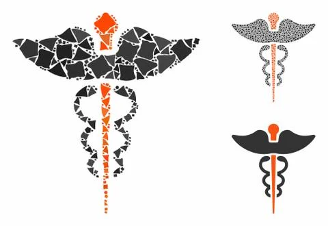 Caduceus Mosaic Icon of Bumpy Items Stockillustratie