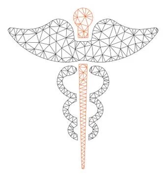 Caduceus Polygonal Frame Vector Mesh Illustration Stock-Illustration