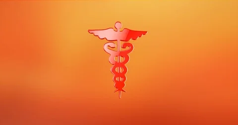 Caduceus Red 3d Icon Stock-Footage 74073651