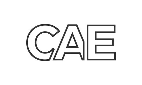 CAE logo design template with strong and modern bold text. Initial based ve.. Illustrazione stock