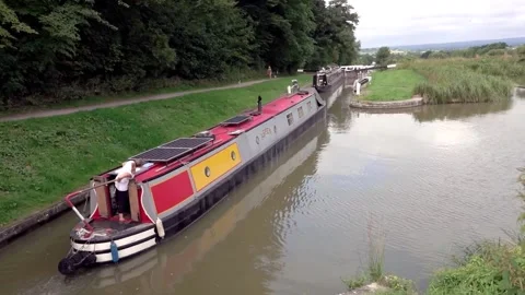 Caen Hill Locks Devizes Wiltshire England. Stock Footage 135458660