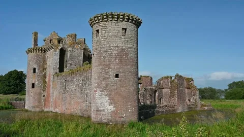 Caerlaverock Castle real time Stock Footage 160199214