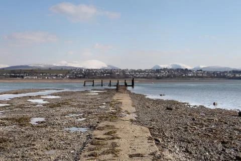Caernarfon from the menai strait Stock Photos