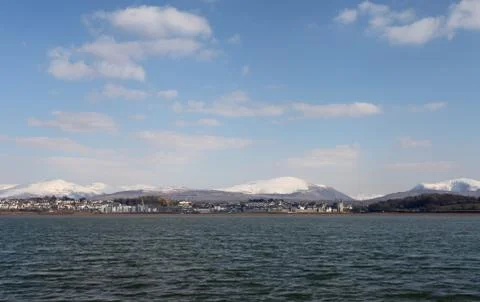 Caernarfon from the menai strait Stock Photos