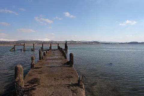Caernarfon from the menai strait Stock Photos