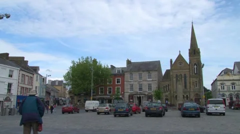 Caernarfon Town and Castle Stock Footage 8357908