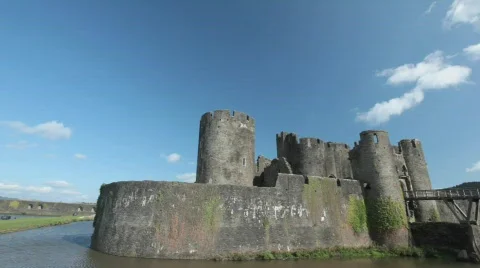 Caerphilly Castle Stock Footage 506448