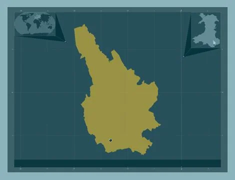 Caerphilly, Wales - Great Britain. Solid color shape 库存插图