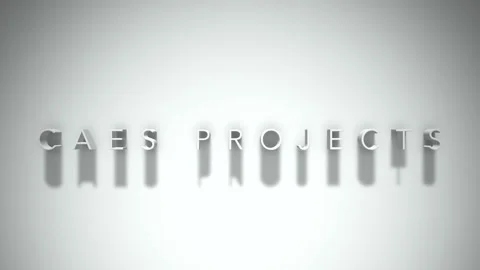 Caes projects 3D title animation white text on a white background Vídeo Stock 300618023