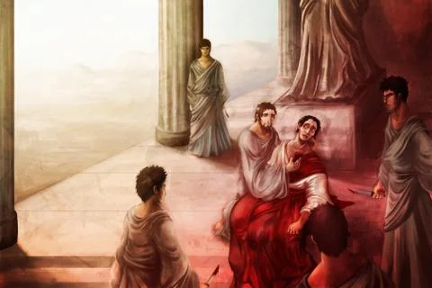 Caesar and Brutus Illustration
