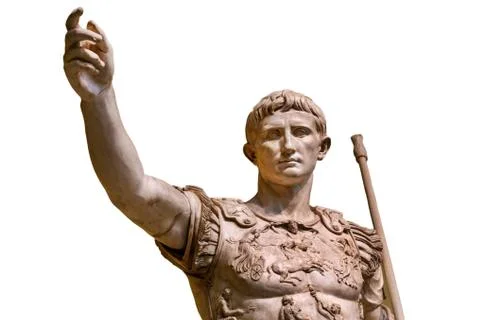 Caesar Augustus, the first emperor of Ancient Rome. Bronze monumental statue in Stock Photos