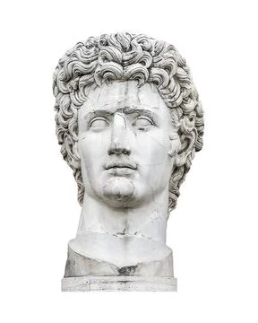 Caesar Augustus Head Sculpture Isolated Photo Caesar august head sculpture... Stock Photos