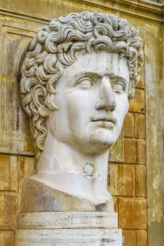 Caesar Augustus Statue in Courtyard of the Pigna Vatican Museum Caesar aug... Stock Photos