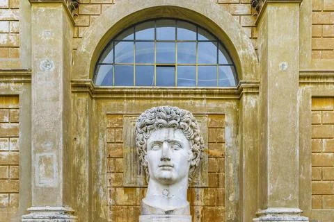 Caesar Augustus Statue in Courtyard of the Pigna Vatican Museum Caesar aug... Stock Photos