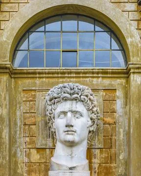 Caesar Augustus Statue in Courtyard of the Pigna Vatican Museum Caesar aug... Stock Photos