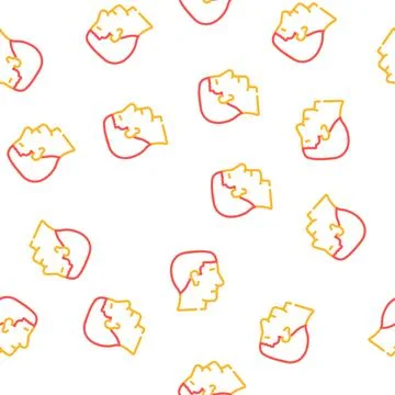 Caesar hairstyle male vector seamless pattern Stock Illustration