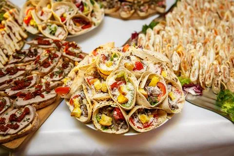 Caesar roll on event catering Stock Photos