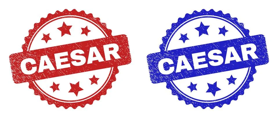 CAESAR Rosette Seals Using Distress Style Stock Illustration