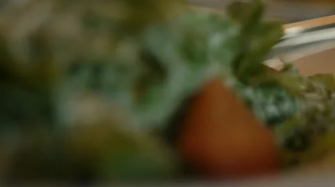 Caesar salad and table utensils Stock Footage 12752341