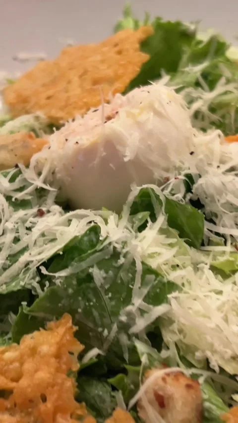 Caesar salad with chicken. Healthy eating. Diet. Stock Footage 295553672