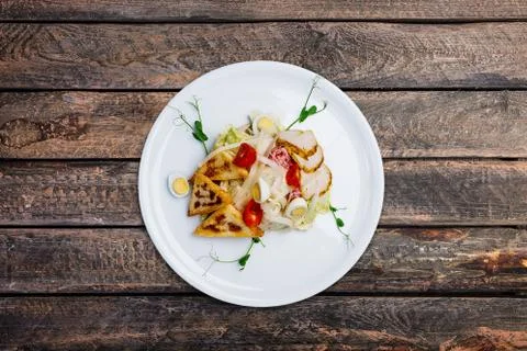 Caesar salad with chicken. Foto stock