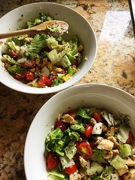 Caesar salad with chicken Stock Photos