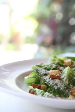 Caesar salad in close up Foto stock