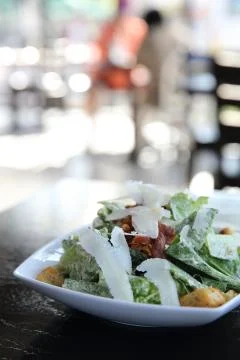 Caesar salad in close up Stock Photos