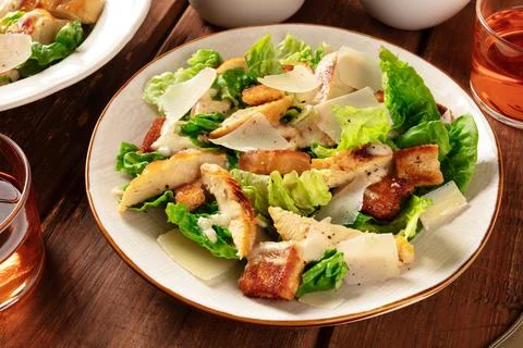 Caesar salad close-up 写真素材