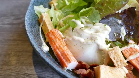 Caesar salad Stock Footage 76124026