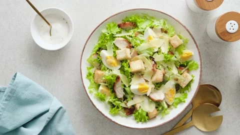 Caesar salad Stock Footage 165487862