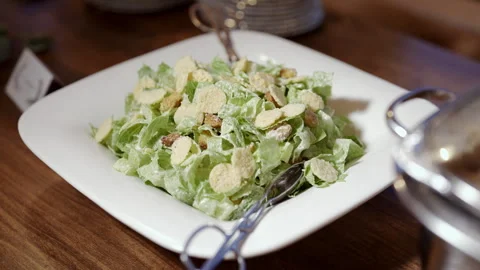 Caesar Salad Stock Footage 254365805