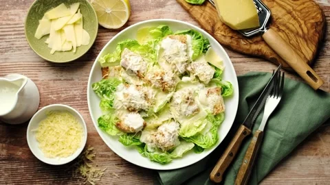 Caesar salad Stock Footage 256681551