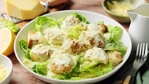 Caesar salad Stock Footage 256681610