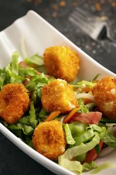 Caesar salad with fried chicken 写真素材