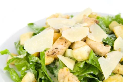 Caesar salad isolated on white Stock Photos