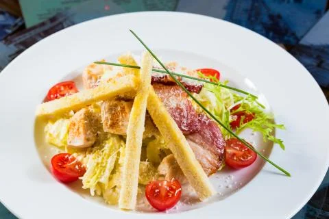 Caesar salad made of fresh vegetables Stockfoto's