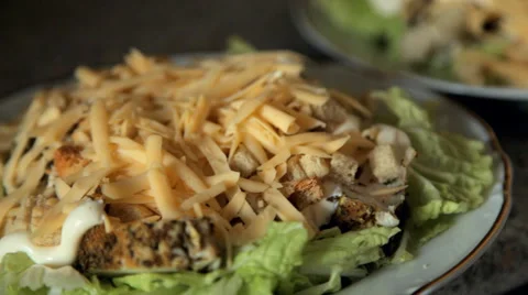 Caesar salad in a plate Stock-Footage 62790691