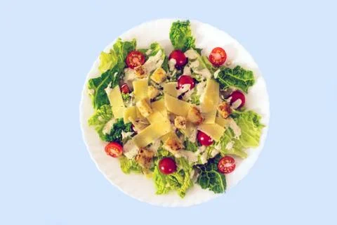 Caesar salad on a plate Stock Photos